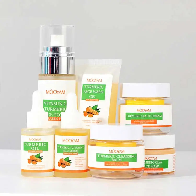Private Label  Turmeric Skincare Set Korean Cosmetic Moisturizing Whitening Anti Acne Face Care Turmeric Skin Care Set