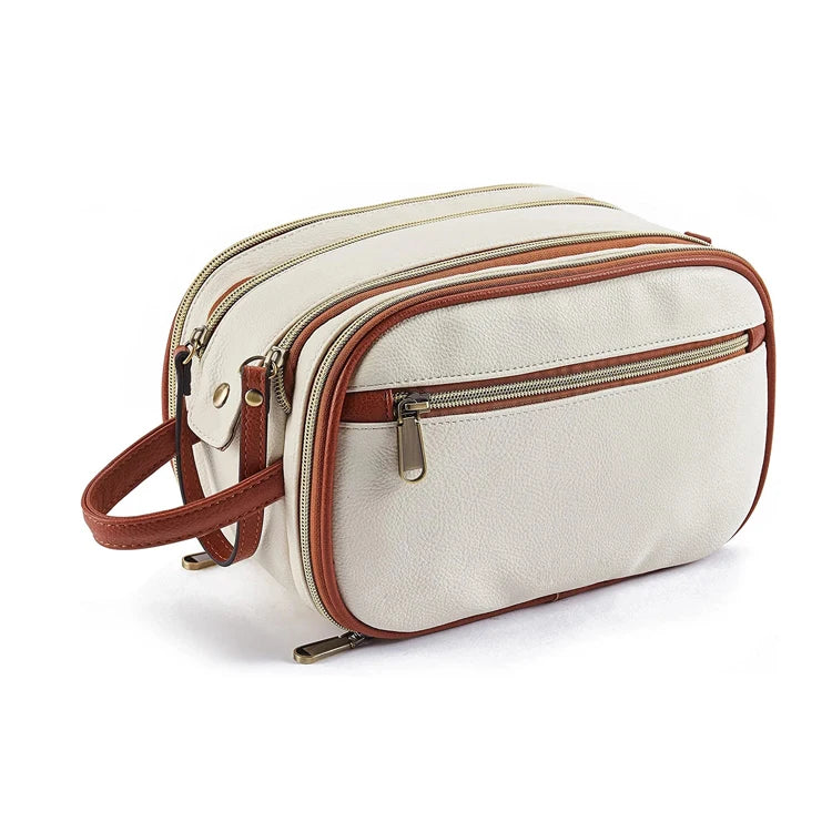 Water Resistant Trendy New Make up Toiletry Bag Travel PU Leather Women Cosmetic Bag