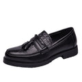 2025 New Fashion Tassel Design Men's Formal Loafers Slip-On Autumn/Winter Wedding Shoes PU Upper Rubber Insole Office Career All