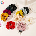 QIYUE Woman's Polyester Scrunchies with Zipper Hide Pocket Hair Tie Ponytail Holder Scrunchy