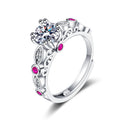 Luxury 925 Silver Plated Wedding Ring For Women 18K Gold Crown Moissanite Diamond Zircon Ring Engagement Finger Ring
