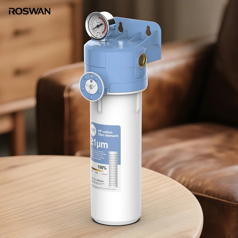 OEM 10 Inch 1-Stage Water Filter Pressure Gauge PP Sediment 1 Micron 5 Micron Under Sink Point of Use Kitchen for Home