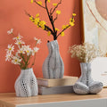INS Nordic Style Hand Painting Dotted Flower Vases Modern Home Crafts Creative Resin Body Vase Dried Flower Desktop Decor