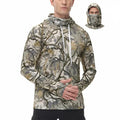 UV Protection Camo Mesh Hoodies with Thumb Holes and Built-in Face Mask Men's Long Sleeve Lightweight Breathable Hooded Shirt
