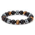 Natural Tiger Eye Obsidian Stone Beads Bracelets Men Magnetic Health Protection Balance Bracelets Women Jewelry Pulsera (KB8470)