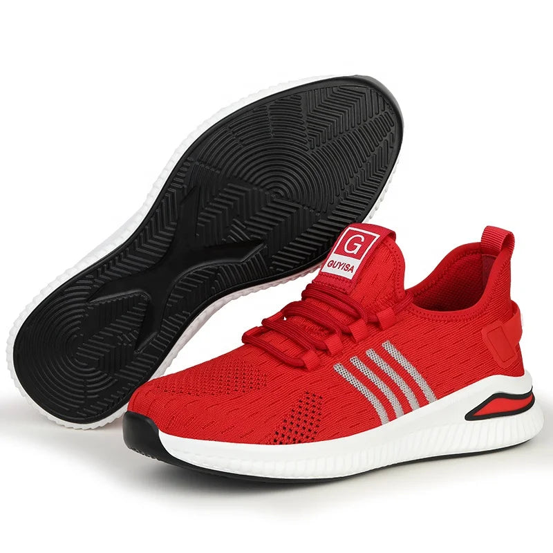 GUYISA Brand Fashion Red Lightweight Breathable Lady Safety Shoes Work Shoe Constructions Sites Outdoor MegaBDM