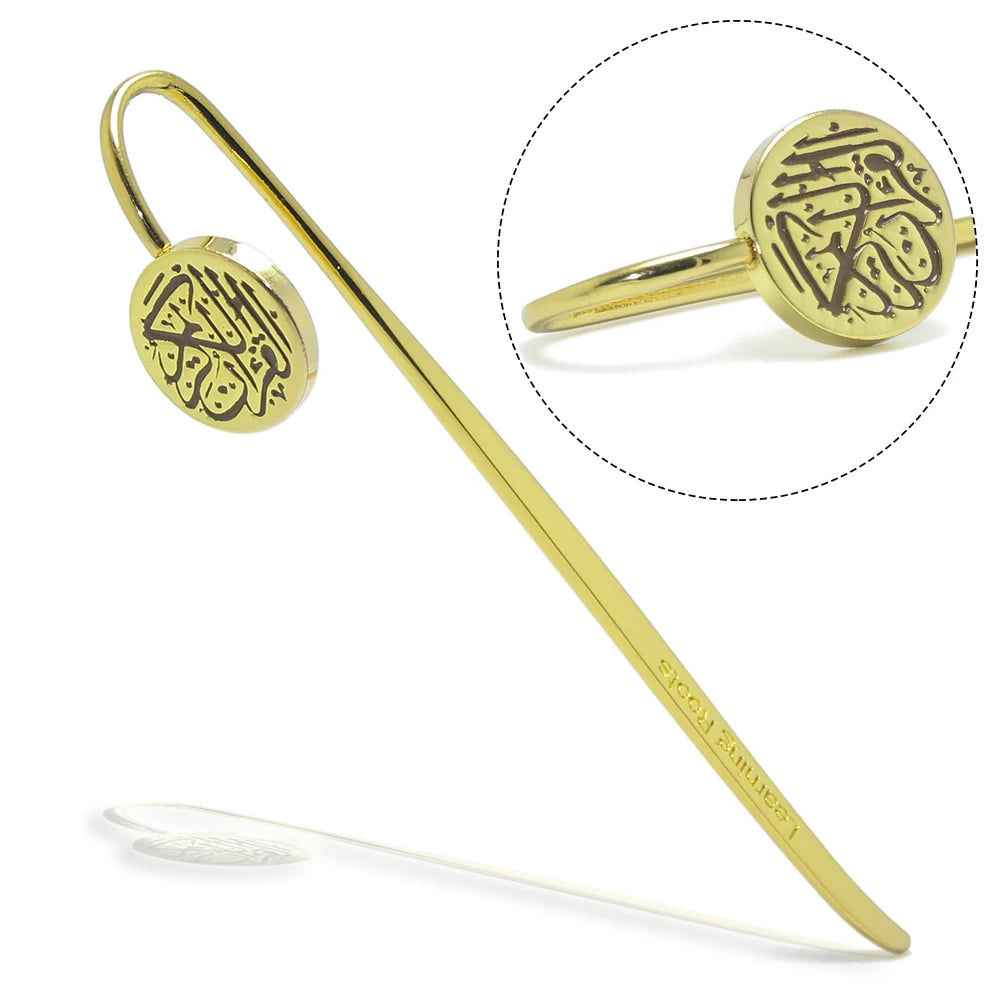 Arabic Alphabet Bookmark School Language Gifts Learn Roots Stationery Islamic Custom Gold Plated Metal Islamic Book Mark