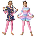 6-14 Years Soft Long Sleeve Beachwear Swimwear Kids Girls Custom Color Printing Girls Swimming Suits Swimwear