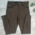 Men's Brown Jodhpurs Soft Breathable Spandex Riding Breeches Quick Dry Horseback Equestrian Knee Grips Pocket for Horse Riding