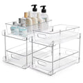 2-Tier  Pull-Out Tray for Home with Dividers Under Sink  for Cabinet Storage Racks