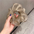 ShanHai Pearly Bright Mesh Hair Ring Elastic Solid Color Hair Rope Scrunchies for Women's Fashion Headwear Decorate Accessories