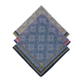 Wholesale 3pcs Set 17*17 Inch Large Premium Jacquard Combed Cotton Handkerchiefs Custom Fine Cotton Hankies for Mens' Gifts