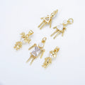 CZ8329 Mini Cute White Cz Micro Pave White Boys Girls Charm White Pearl Cubic Zirconia Children Kids Charms Jewelry Pendants