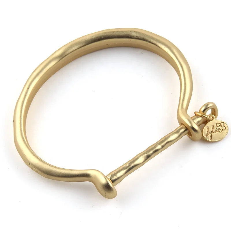 Men Spanish Zamak Silver Gold Bracelet Antique Smooth Polished Bangle Women Metal Alloy Open Cuff Bracelets & Bangles
