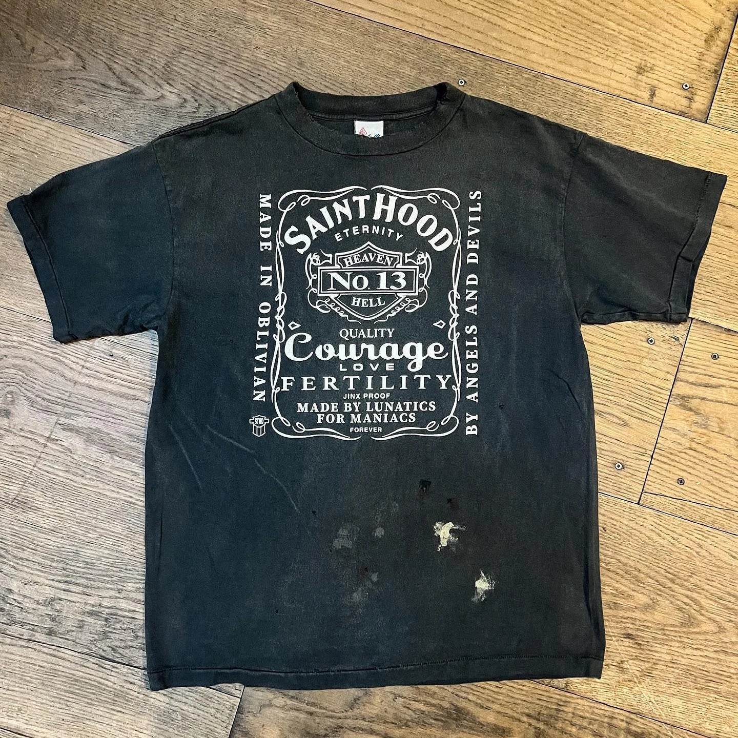 Custom Logo 220gsm 100% Cotton Oversized Graphic Print Acid Wash T-Shirt Vintage Streetwear With Pattern O-Neck Long Style