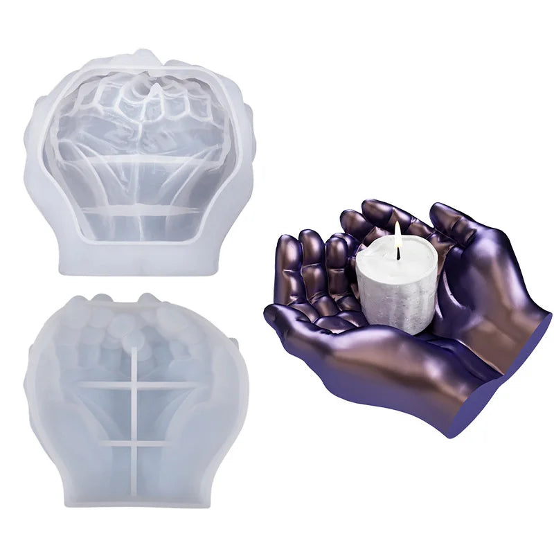 Crystal Drops Glue Resin Two-handed Joint Piece Saucer Thickened Plaster Ashtray Storage Box Eco-Friendly Silicone Mold OPP Bag