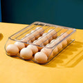 Detachable Automatic Sliding Transparent Egg Storage Container Convenient Plastic Rolling Egg Storage Box Convenient Drawer Food