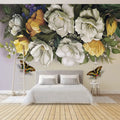 8D Light Luxury Bedroom Flower Wallpaper Tv Background Wall Embossed Rose European Style Mural Sofa Wallpaper Wall Covering