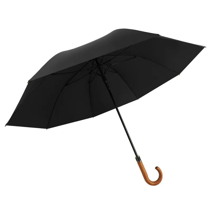 Men's Business Classic Design Style Adults Advertising Gift Custom Logo Wood Handle Large Golf Umbrella Windproof