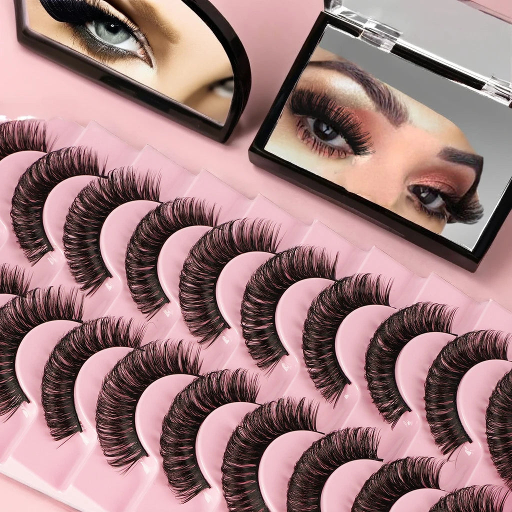 FX-S129 Eye Lashes Wholesales False Eyelashes 10 Pairs Faux Natural Mink Lashes Russian Eyelash Extensions Chinese Vendors