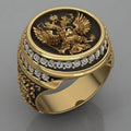Best-Selling Vintage Gold Eagle Ring with Diamonds Innovative European Style Men's Rose Gold Plated Ring