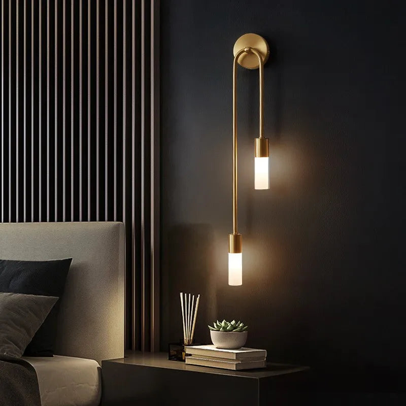 Gold LED Wall Lamp Modern Indoor Decor Vanity Long Strip Wall Sconce Nordic Kitchen Hallway Bedroom Living Room Wall Light