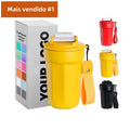Professional 450ml Insulated Double Wall Coffee Travel Mug Reusable Stainless Steel Belly Cup Leak-proof Lid Rope 350ml Tumbler