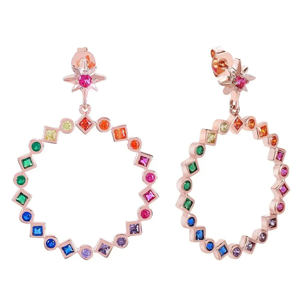 Newly Arrived CC Zircon Hoop Earrings Silver Gold-plated Women's Fashion Jewelry Christmas Beautiful Declaration