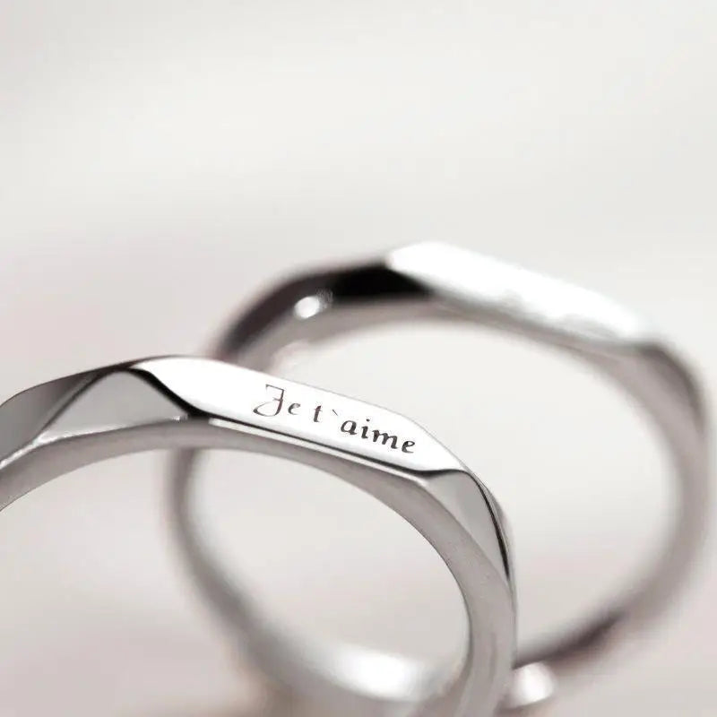 Anneaux S925 Silver Opening Adjustable Couple Ring Fashion Couple Love Rings Zircon CZ Adjustable Open Simple Ring Jewelry
