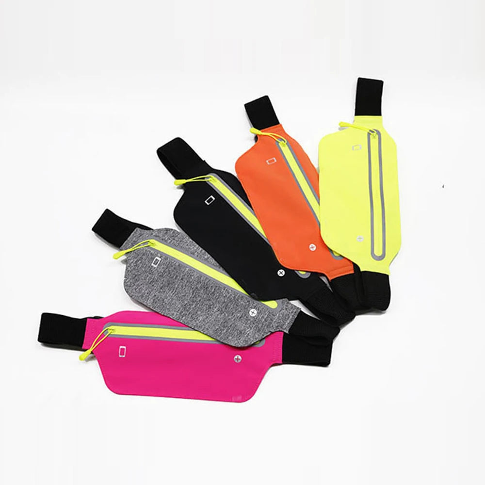 New Stretch Waterproof Travel Fanny Pack Reflective Slim Running Belt Sport Waist Pack Exercise Waist Bag for Mobile Phones