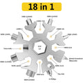 18 in 1 Multi Functional Custom Color Laser Engraving Logo Metal Gadgets Promotional Snowflake Tool