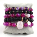 New Fashion Jewelry Natural Gemstone Crystal Glass Elastic Acrylic Bracelet Bird 5pcs Stretch Stack Bracelet Set
