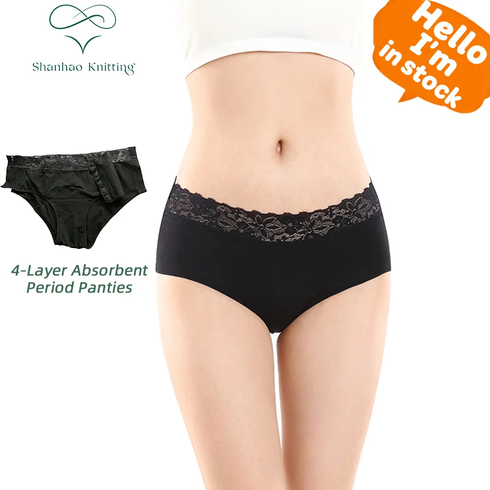 Side Buckle Plus Size Leak Proof Underwear Cotton Maternity Incontinence Panties 4 Layers Leak Proof Menstrual Panties