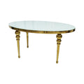 Luxury Stainless Steel Wedding Banquet Dining Table with Glass Top Gold Finish for Hotel and Living Room Outdoor Use