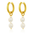 High End Jewelry Stainless Steel Hoop Earring Custom Pearl Earrings