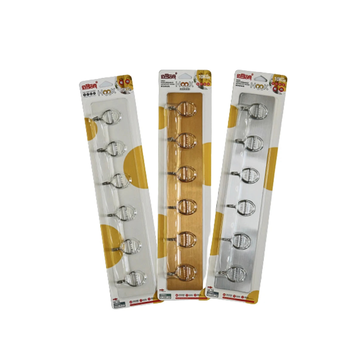 6-in-1 360-Degree Rotating Folding Adhesive Hooks Free Self-Adhesive Transparent Hooks Behind the Hole Bathroom Clothes Storage