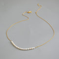 Fine Brass 18k Gold Plated Natural Freshwater Pearl Necklace Jewelry for Women