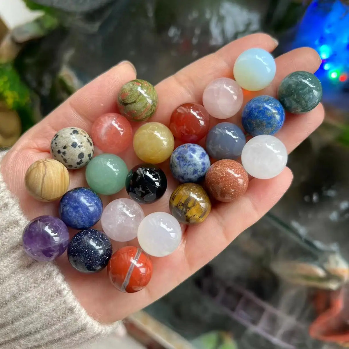 100pcs/Pack Semi-precious 16mm Non-porous Ball Spheres Stone Wholesale Natural Crafts Healing Crystals Bulk for Sale MegaBDM