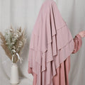 Loriya Abaya Manufacturer Womens Dresses Islamic Clothing Dress Hijab Khimar HJ903 3 Layers Long Maxi Khimar Chador in Stock