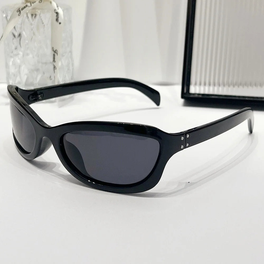 Wrap Around Y2K Polarized Sunglasses Retro Sun Glasses 2024 Women Men Oval Frame Shades LOGO Custom Glasses Eyewear