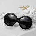 New Big Oversized Round Black Frame Sunglasses PC UV400 Lens Luxury Style Designer Unisex Women Men Hot Sales Custom Sunglasses