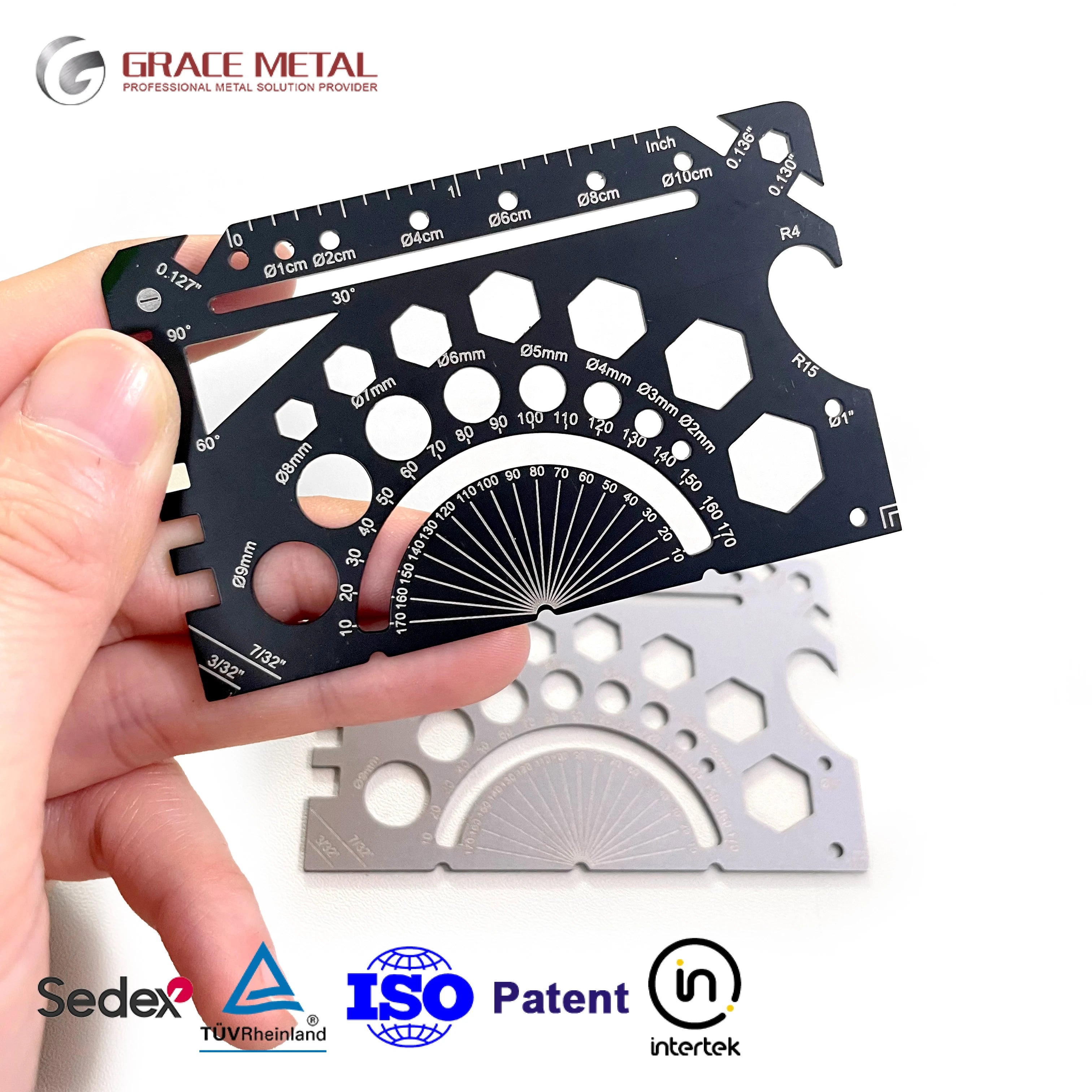 Customized Logo 49 in 1 Multi-Function Tool Ruler Stainless Steel Credit Card Size Multitool for Promotional & Business Gifts
