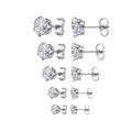 DAIHE 2024 Zircon Earrings Women's Stainless Steel Round Clear Cubic Zirconia Stud Earring