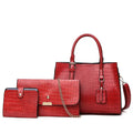 2024 New Fashion Women's Large Capacity Casual PU Tote Handbag Zipper Letter Detail Socialite One-shoulder Three-piece Set