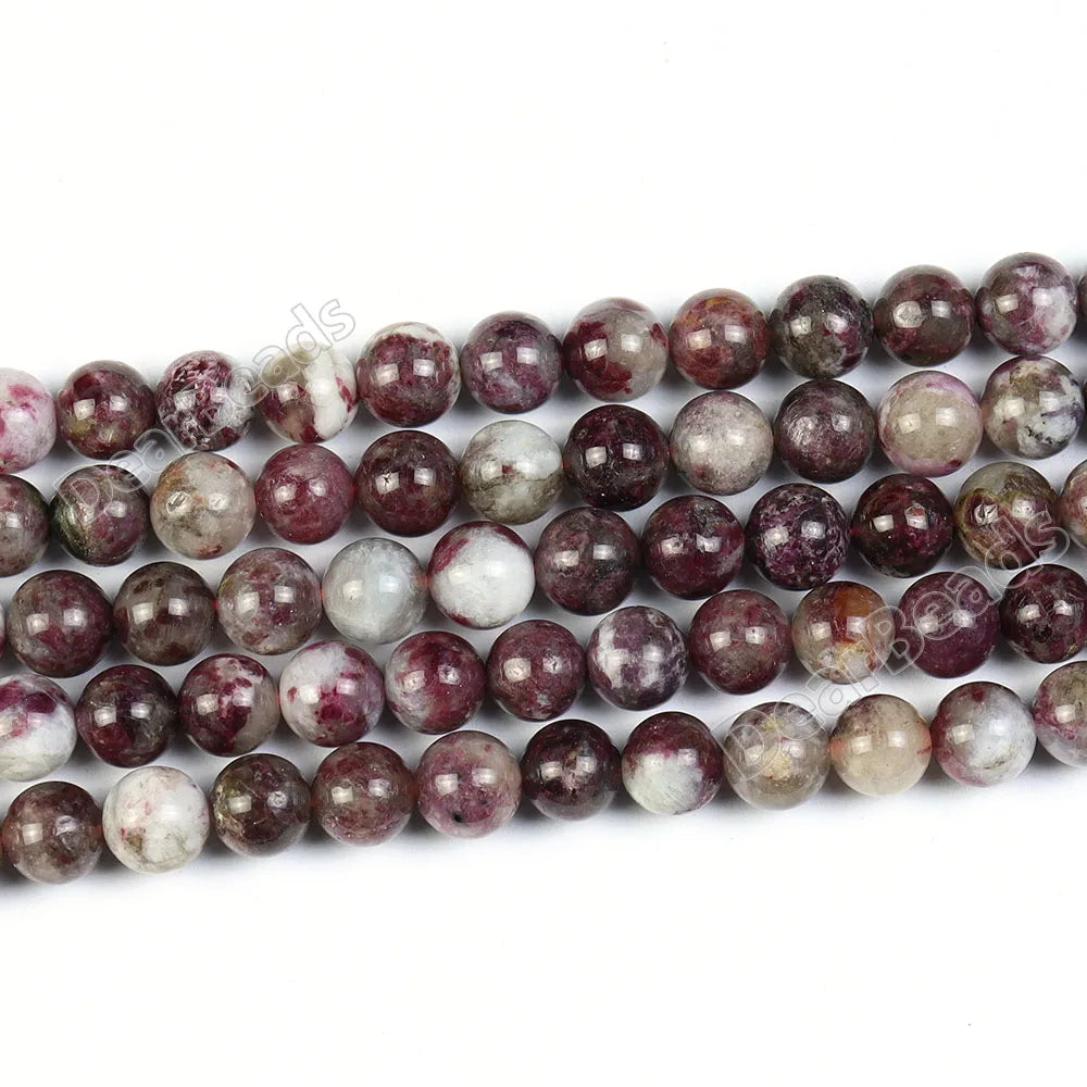 Cheap Rubellite Gemstone Strands Pink Rose Round Tourmaline A Beads Natural Stone for Jewelry Making 4mm 6mm 8mm 10mm