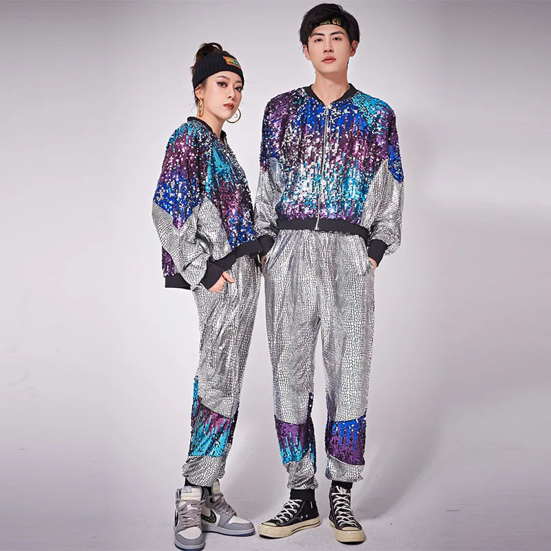 Nightclub Ds Performance Costume Hop  Hop  Hop Loose Jazz Modern Dance Performance Costume Sequin Cardigan Coat