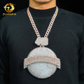 Zuanfa Hip Hop Jewelry 925 Sterling Silver Custom Two Tone 3D Earth Hip Hop Iced Out VVS Moissanite Diamond Pendant for Mens