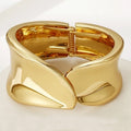 Kaimei Fashion Jewelry Summer Open Cuff Bracelet Glossy Highly Polished Non-Tarnish Metal Alloy 18K Gold Bracelet Bangles Women