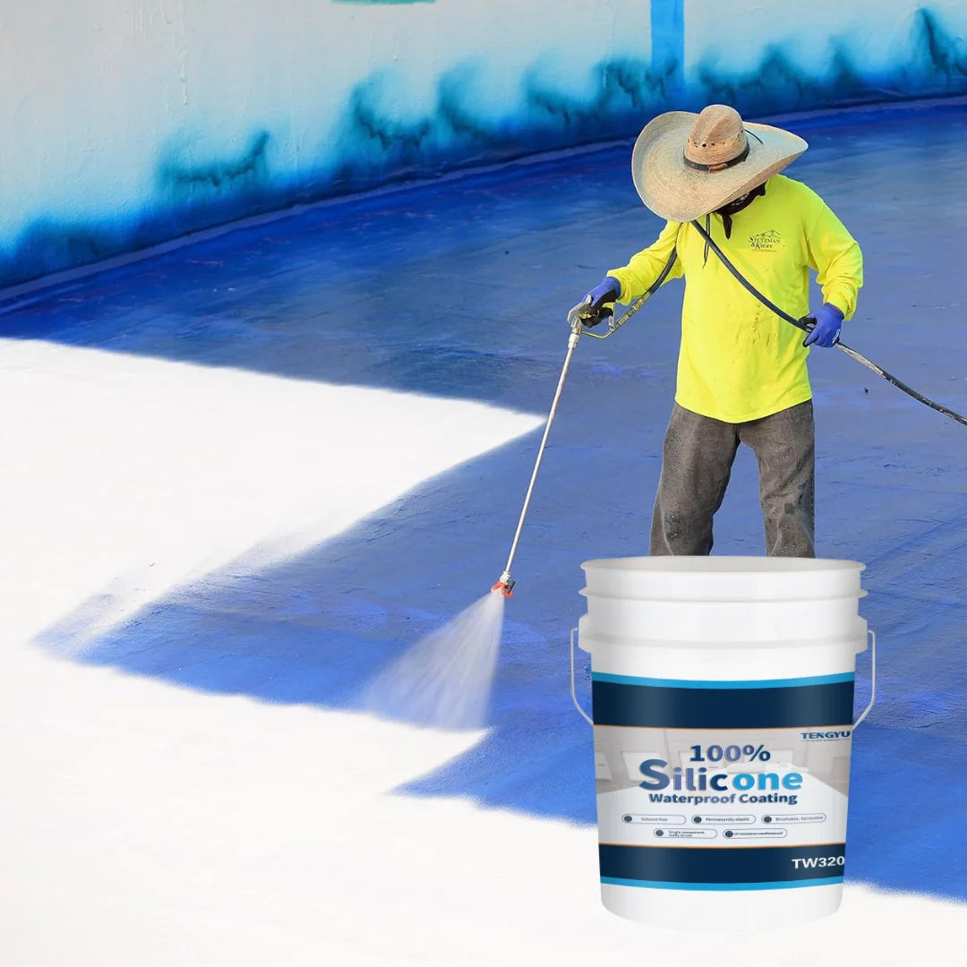 Elastromatic Flat Metal Cool Silicone Rubber Roof Coating 100% Silicone Roof Coating Waterproof for Metal Roofs