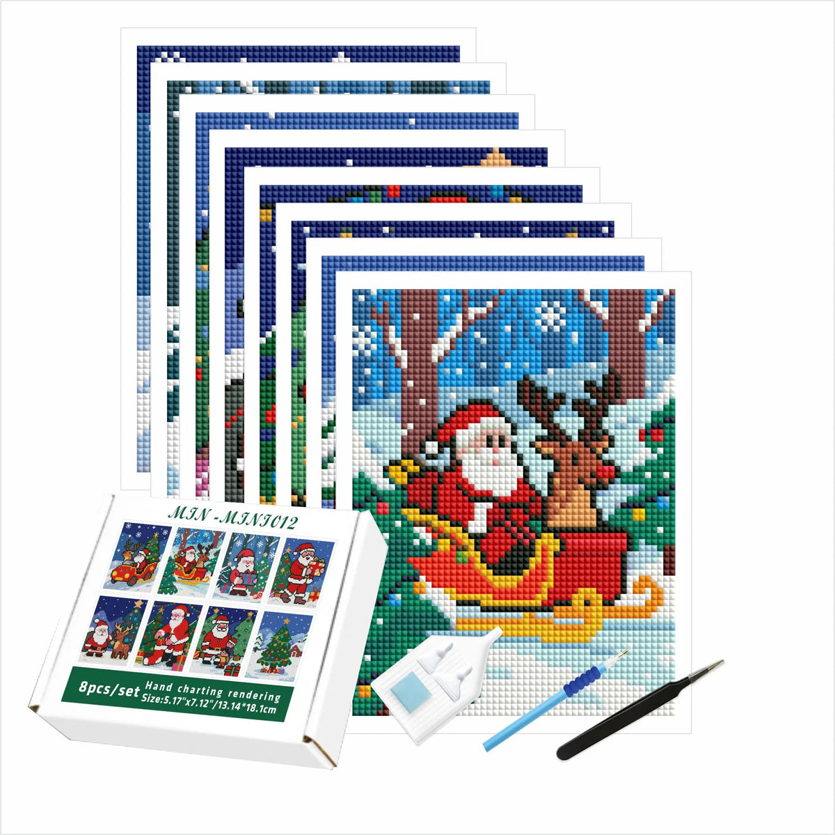 N-Mini012 8pcs/set Custom Mini Animal Diamond Painting Kits GEM Diamond Mosaic Canvas Art Diamond Painting MegaBDM